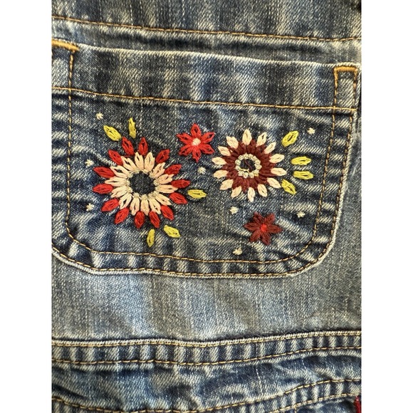 Old navy Toddler Embroidered Jean Overalls Flowers Girlie Girl 3Y - Picture 3 of 9